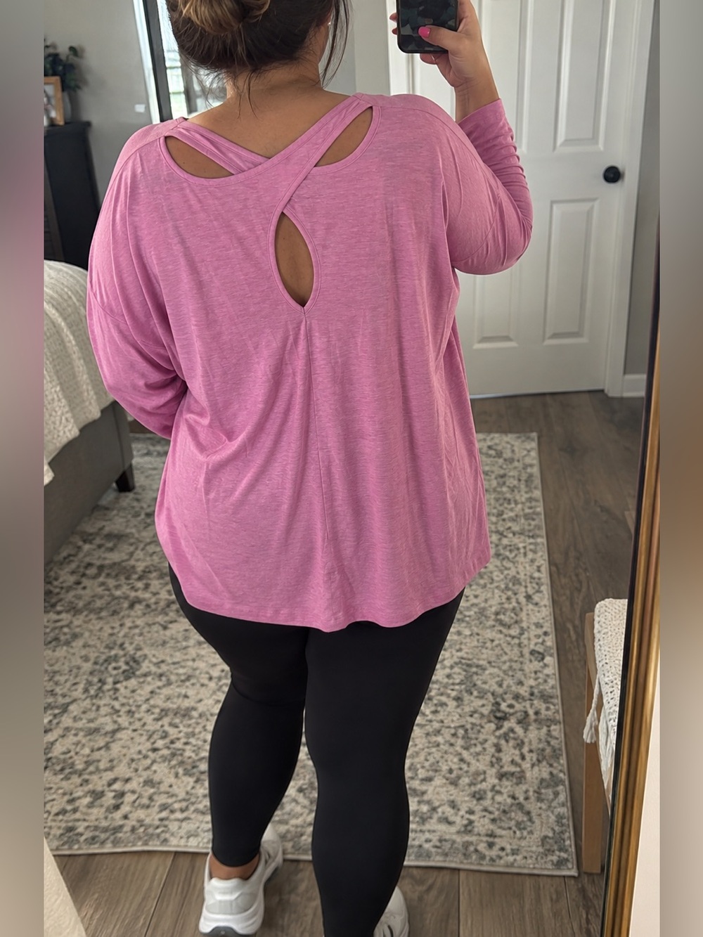 TEK GEAR Purple Long Sleeve Cut Out Back Top XL